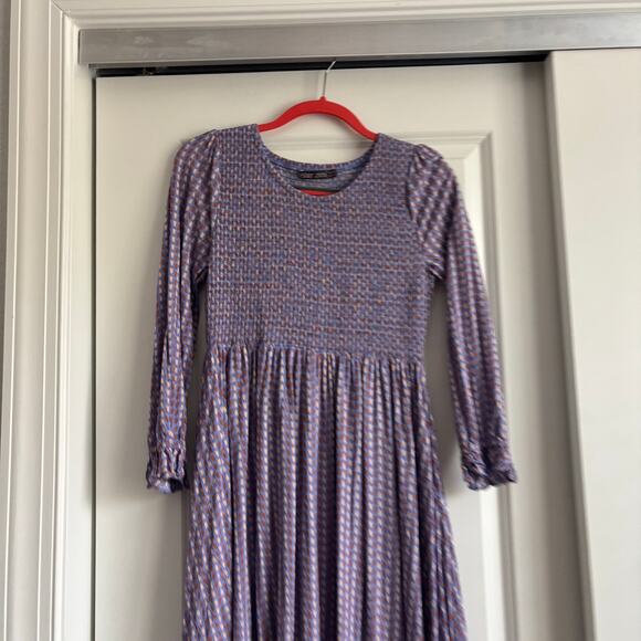 Mister Zimi Women’s Dahlia Midi Dress Sz 4 in Pampas Purple Romantic Feminine - Picture 5 of 13